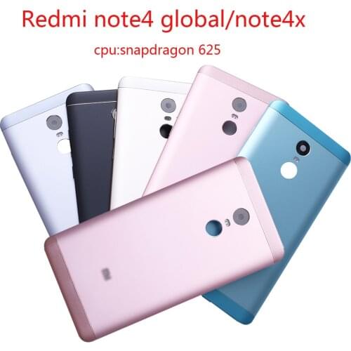 New Battery Back Cover Case For Redmi Note 4 Global Version Housing back Cover Snapdragon 625 +Volume buttons + Power Buttons
