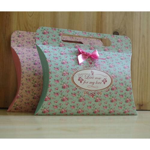 Wholesale 1000pcs/lot pillow shape candy box love rose for my love wedding chocolate gift box party favor supply decorations