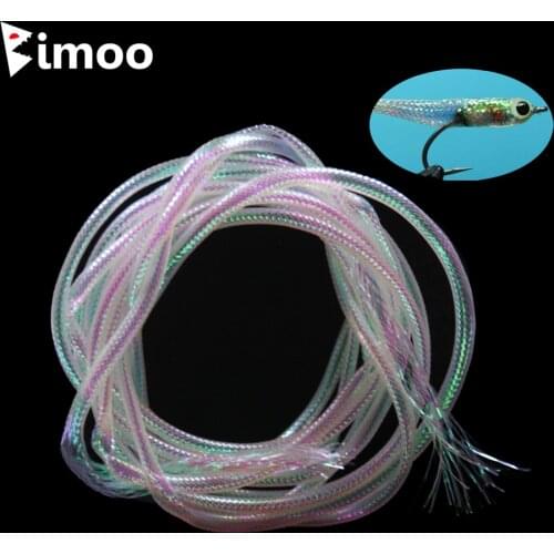 Bimoo 30meters/lot Fly Tying Braided Mylar Tube 2mm 4mm 6mm Highlight Pearlescent Tube Epoxy Minnow Baitfish Tying Material