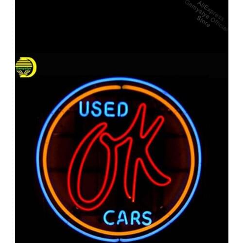 Used Cars Neon Sign for Store Neon Bulbs Sign Real Glass Neon Light Wall neon sign logo lampara neon anuncio luminoso Neon Signs