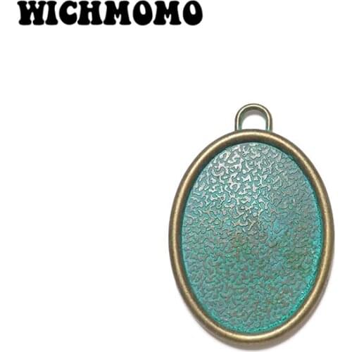 2019 New 50*34mm 1pieces/bag Zinc Alloy Green Oval Shape Charms Pendant for Necklace Bracelet Jewelry Accessories
