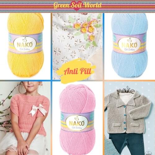 Premium Anti Pill Acrylic Knitted Yarn 28 Color Options 250 Meters(100gr) Hand Knitting Yarn Ball - Nako Elit Baby - Children Sweater - Sheep - Toys - Multicolor - Hobby - Cardigan - Hat - Winter – DIY