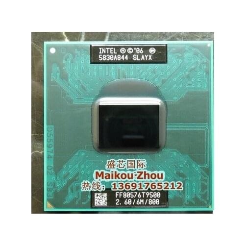 Lntel laptop Core 2 Duo T9500 CPU 6M Cache/2.6GHz/800/Dual-Core Socket 479Laptop processor for