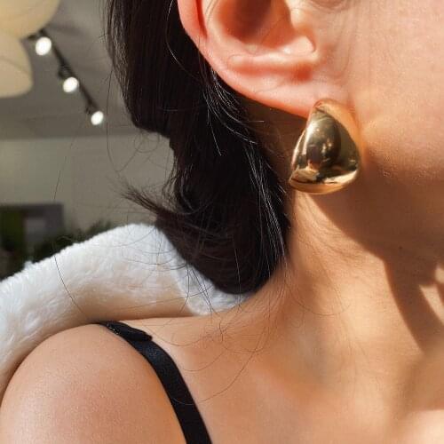 Youvanic Fashion U Shaped Smooth Gold Hoop Earrings For Women Wedding Jewelry Cute Gold Color Round Earings Female Brincos 1745