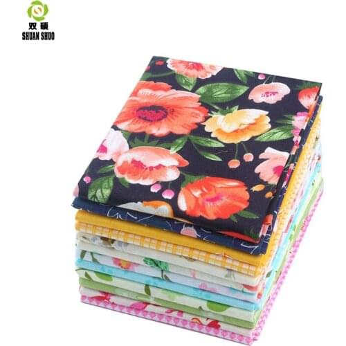 Shuanshuo 12pcs 20x25cm Mixed Printed Cotton Fabric Sewing Quilting Fabrics for Patchwork Needlework DIY Handmade Accessories