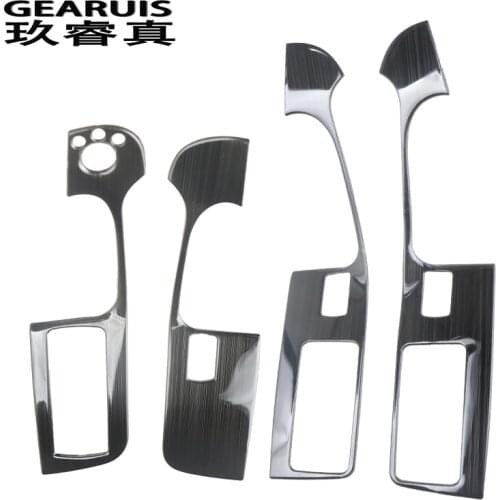 Car styling door armrest panel cover trim for Audi A6 C5 C6 window glass lift buttons frame decal strip Stainless steel stickers