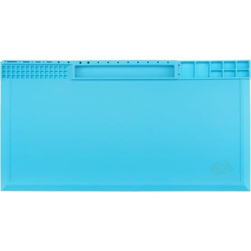 UANME 380x210mm Soldering Repair Station Heat Insulation Silicone Pad Maintenance Platform Desk Mat Screw Storage Tool