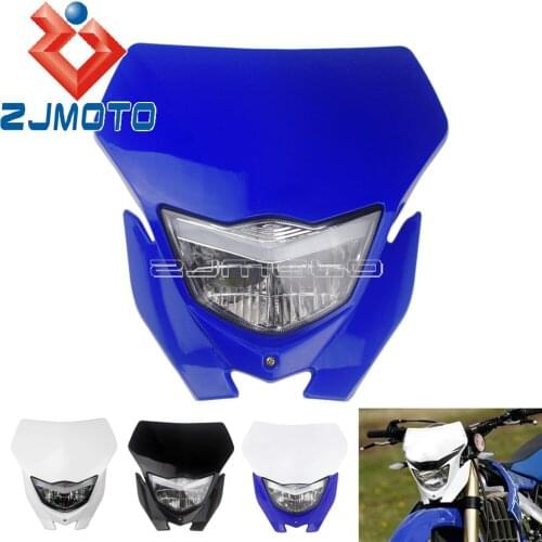 Universal Motocross Dirt Bike Headlight Fairing For Yamaha WRF YZ TTR WR XT 200 250 300 350 450 500 MX Enduro Headlamp Mask