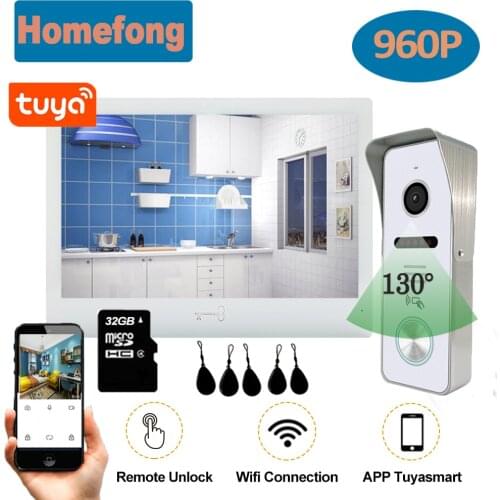 Homefong Smart Home Intercom System Wifi Wireless Video Door Phone Doorbell with Camera 10 Inch 960P HD RFID Password 2MP