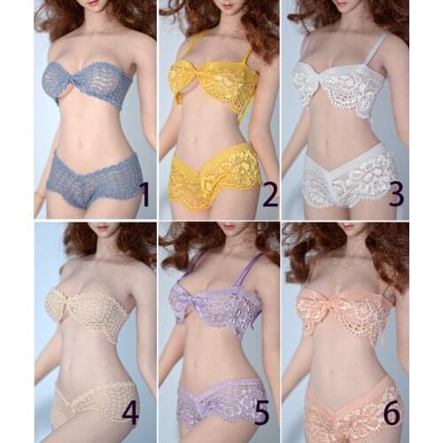 1/6 Scale Female Figure Sexy Lace Lace Bra Underwear Brief Set Underwear Set 6 Colors for 12 inches Woman Action Figure Body