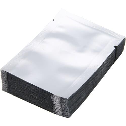 100pcs Silver Aluminum Foil Bag Mylar Bags Vacuum Food Grade Heat Sealing Bag Storage Pouches For Kitchen Supplies