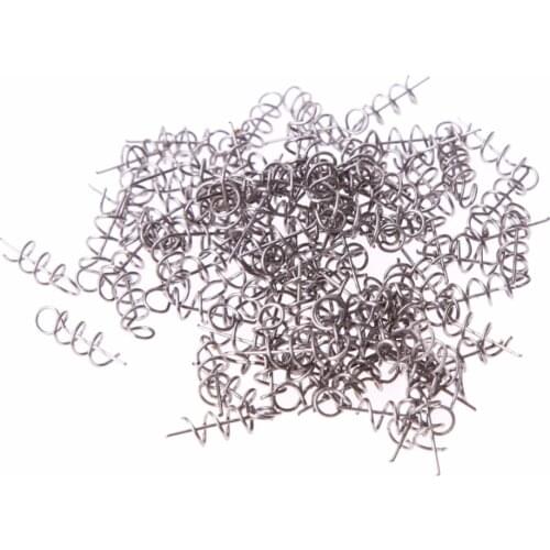 100pcs Spring Lock Pins Stainless Steel Soft Bait Lure Spring Lock Pin Crank Hook Connector Fixed Latch Fishing Tackles Hot Sale