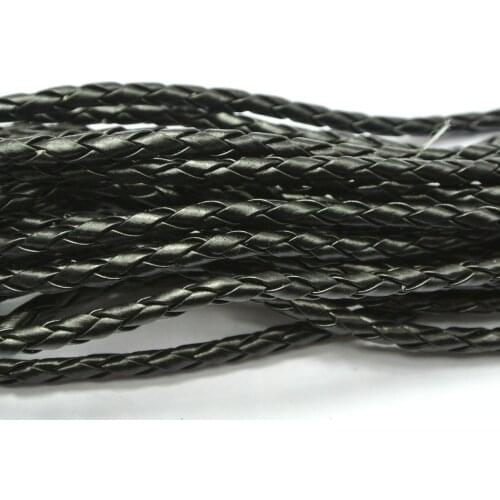 16.4 Feets Black Braided Bolo Leatherette Jewelry Cord 4mm