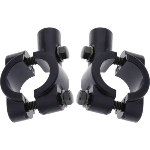 2x ATV 7/8 inch Motorcycle HandleBar Mirror Mount Holder Clamp Adaptor 8MM Thread, Metal