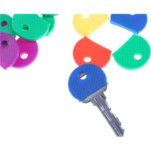 Keys Locks Cap Keyring Case 32pcs Key Covers Round Soft Silicone Multicolor Elastic Mixed Color Hollow Rubber