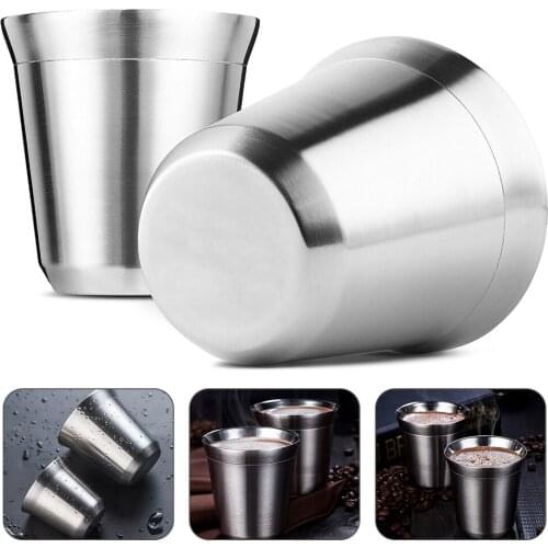 80ml/160ml Double Wall Stainless Steel Coffee Mug Portable Cup Travel Tumbler Coffee Jug Milk Tea Cups Office Water Mugs