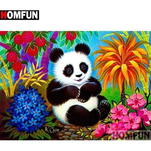 HOMFUN Diamond Embroidery 5D DIY Diamond Painting "Cartoon panda" Rhinestone Cross Stitch Home Decoration A14715