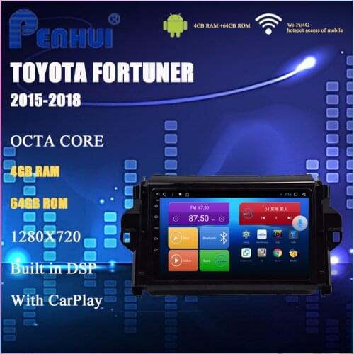Android Car DVD For Toyota Fortuner ( 2015-2018) Car Radio Multimedia Video Player Navigation GPS Android 10.0 Double Din