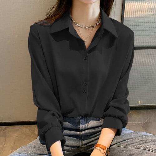 CHAXIAOA Womens Black Shirts