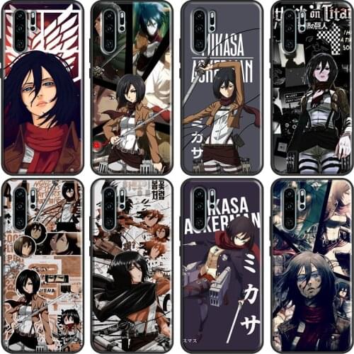 Mikasa Ackerman Attack On Titan For Huawei P30 Pro P40 P20 Lite Mate 20 Lite TPU Case For Huawei P Smart 2019 2021 Coque