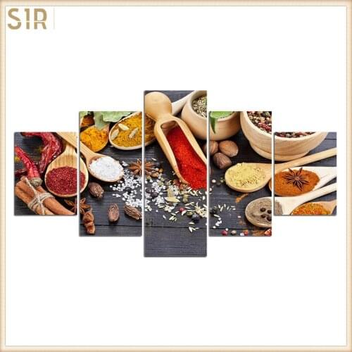 Decor Poster Living Room HD Printed Pictures 5 Piece/Pcs Modern Wall Art Home Painting Living Room Decoration Food Restaurant