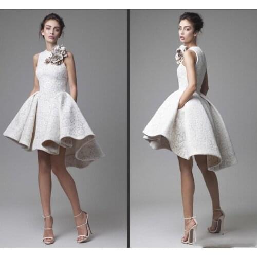 2021 White Lace Short Cocktail Dresses Juniors Evening Wear Elegant Cheap Hi Low Party Prom Dresses платье на выпускной