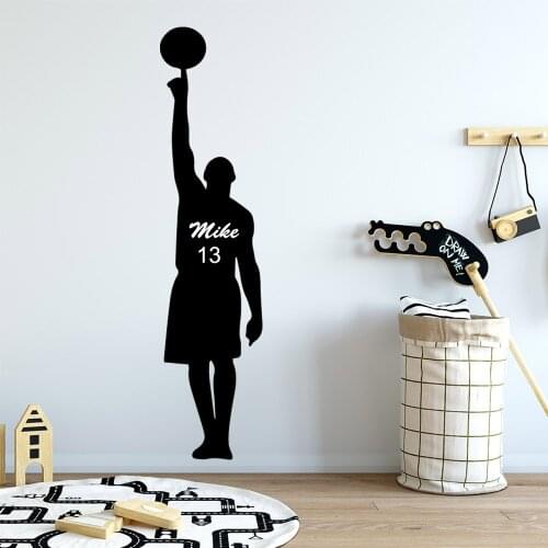 Hot basketball Custom Name Home Decor Modern Acrylic Decoration Decor Living Room Bedroom Removable Waterproof Wall Art Decal