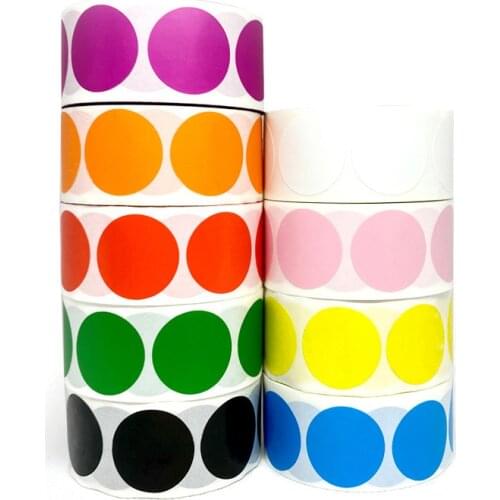 Chromalabel 1 Inch Round Blank mark Stickers Permanent Color-Code Dot Stickers Yellow Green Black Red Pink Stationery Stickers