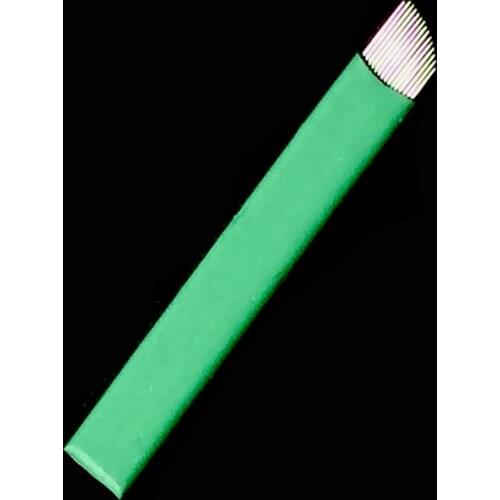 Green Nano LAMINA MICRO 12 FLEX 0.18MM Microblading Needles For Tebori Microblading Permannet Manual Pen