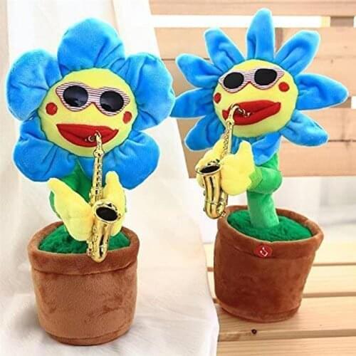 Can Sing Sunflower Plush Toy Can Glow Blow Saxophone Dance Sunflower Enchanting Flower ChildrenS Educational Novelty Toy Gift