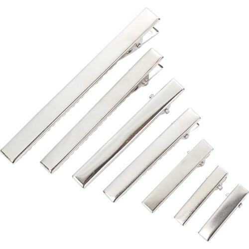 10pcs/lot 30-100mm Air Clips Square Duckbill Clip Hairpin With Teeth Blank Setting For DIY Hair Clips Jewelry Making Base