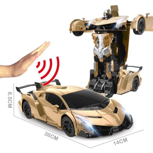 36cm 1:12 RC Car Robot 2.4Ghz Induction Transformation Fighting Robots Modles Deformation Remote Control Cars Toy Gift for Boys