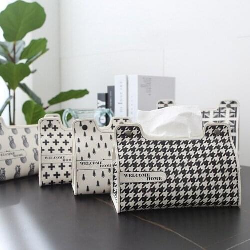 Retro Leather Tissue Box Car Toilet Pumping box Home Living Room Decoration Bedroom Kitchen Desktop Nordic Large Storage Box