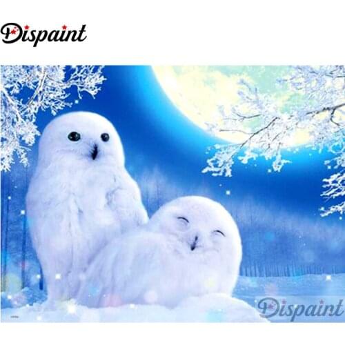 Dispaint Full Square/Round Drill 5D DIY Diamond Painting "Animal bird moon"3D Embroidery Cross Stitch Home Decor Gift A12217