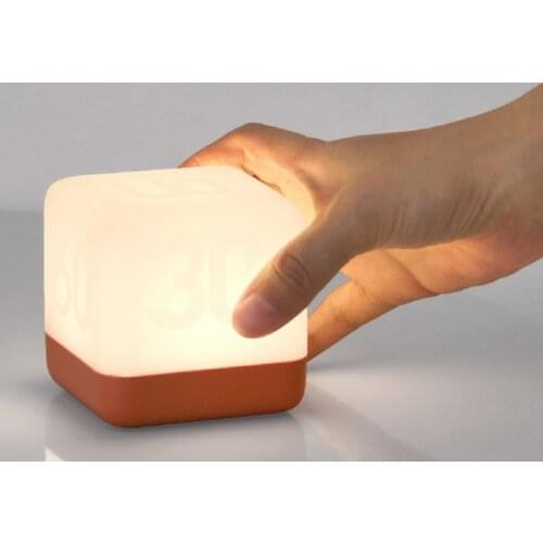 Flip Timer Night Light USB Charging LED Energy-saving Rubiks Cube Small Table Lamp Bedroom Bedside Sleeping Lamp
