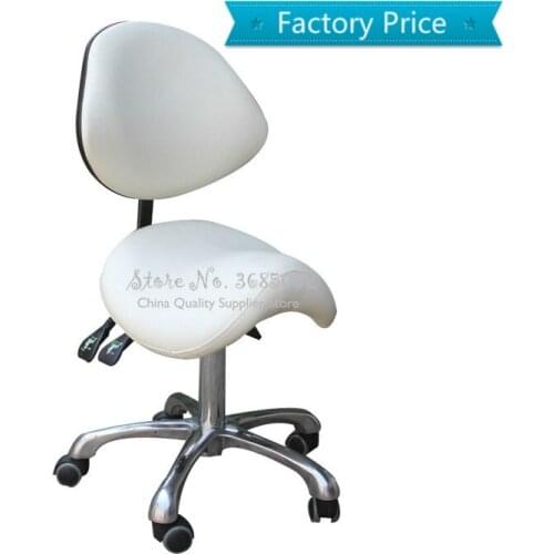 NEW Standard Dental Mobile Chair Saddle Doctors Stool PU Leather Dentist Chair Spa Rolling Stool with Back Support for Beauty