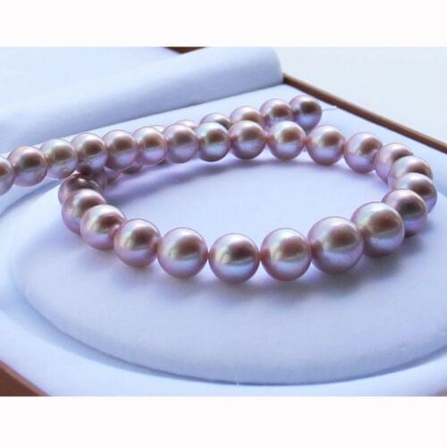 HUGE 10-11MM NATURAL SOUTH SEA GENUINE PURPLE ROUND PEARL NECKLACE 18"