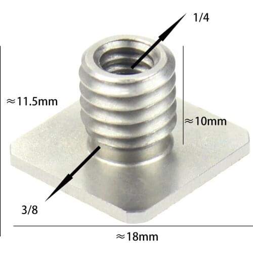 Stainless Steel CNC Female to Male 1/4" to 3/8" Screw Convert Adapter DSLR SLR Camera Screws Camera Photo Studio Accessories