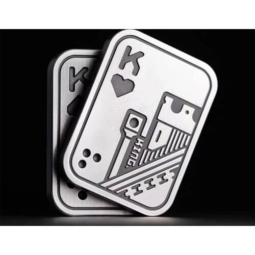 LAUTIE Lucky Poker Coin Texas Holdem Poker Card Crimper Metal Mini Custom Creative Playing Card