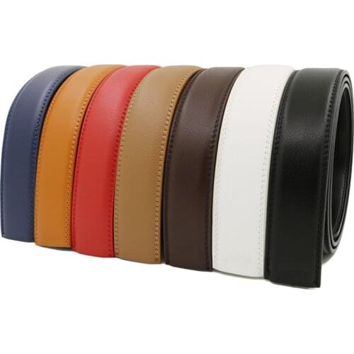 LannyQveen No Buckle belt 3.5cm white red brown 9 colors Genuine Leather Automatic Belts Body Strap Designer Men ribbon belt