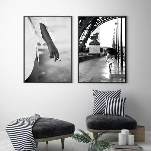 Nordic Modern Poster Black White Street Canvas Painting Photography Art Print Bedroom Wall Picture For Living Room Home Decor