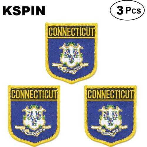 U.S.A Connecticut Shiled Shape flag patches national flag patches for Cothing DIY Decoration