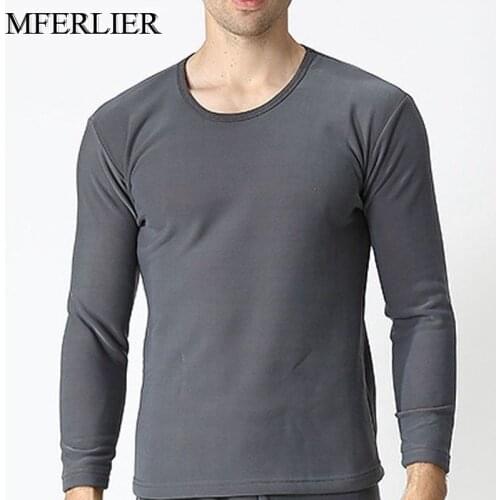 Autumn Winter thermal underwear 5XL 6XL 7XL 8XL 9XL O neck Bust 180cm Plus size Fleece large size men long johns