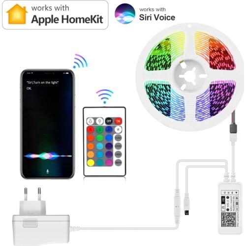 Smart WIFI LED Strip RGB lamp Neon lights Siri Voice App Control Bedroom Backlight Compatible Apple Homekit/Alexa/Google Home