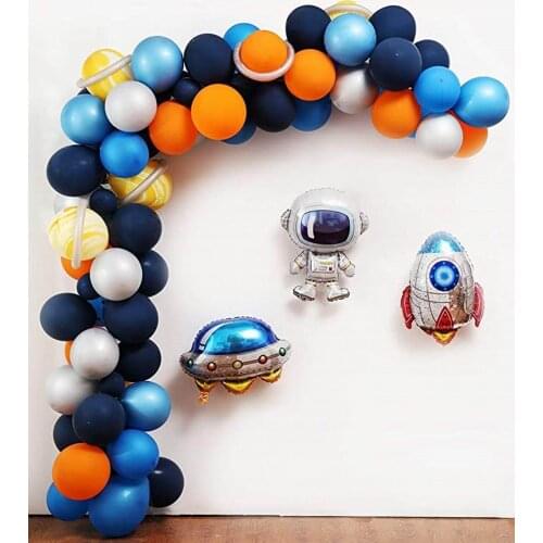 Outer Space Balloon Garland Kit 85Pcs Universe Space Planets Party UFO Rocket Astronaut Balloons Kids Birthday Party Decorations