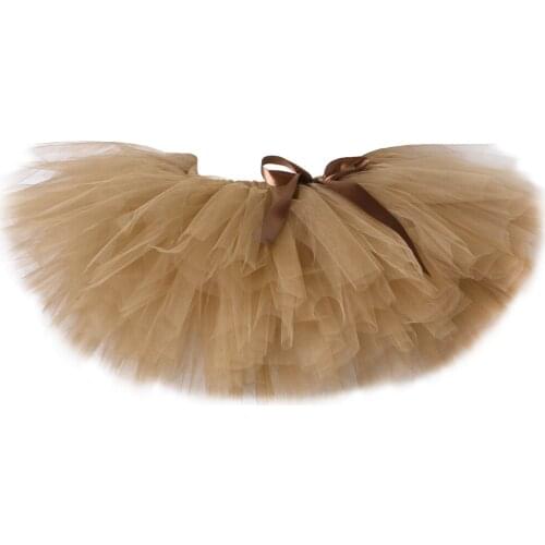 Brown Baby Girl Skirt Tutu for Kids Princess Birthday Party Ballet Dance Skirt Girls Fluffy Pettiskirt Children Girls Tutu Skirt