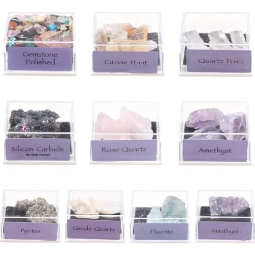 1Box Natural Mineral Specimen Natural Rough Ore Quartz Crystal Jewelry Making Energy Stones Geography Teaching Raw Gemstone