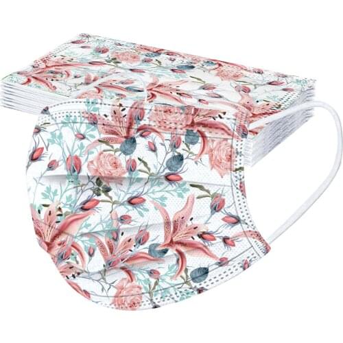 10pc Adults Face Mask Three-layer Masque Mascarillas Dust-proof Cartoon Print Disposable Masks Halloween Cosplay Маска Для Лица