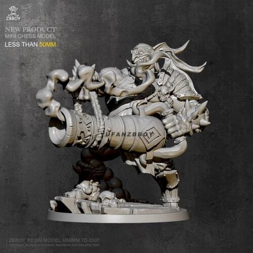 55mm Resin Model Kits Artillery Orc Resin Soldier Self-assembled TD-2307