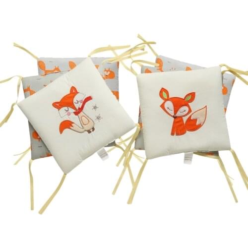 6 Pcs Baby Soft Cotton Crib Bumper Newborn Bed Cot Protector Pillows Infant Cushion Mat Nursery Bedding Room Decor